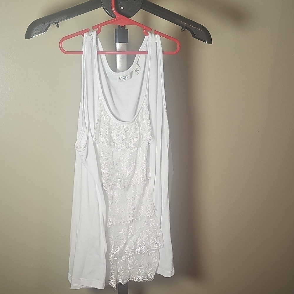 Croft & Barrow White Tank Top with Scoop Neckline